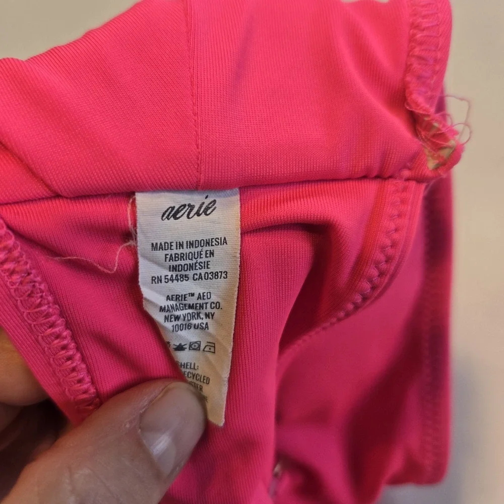 Aerie Hot Pink One Shoulder Strappy Bandeau‎ Bikini Top Size Small
